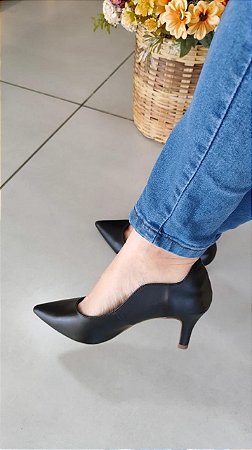 Scarpin Pretty Girl Black Bico Fino