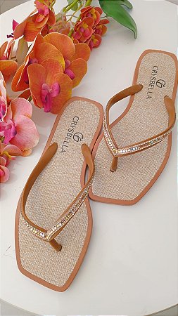Chinelo Caramelo Palha