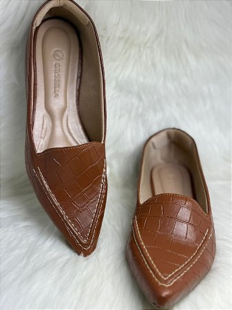 Mocassim Croco Caramelo Class as you