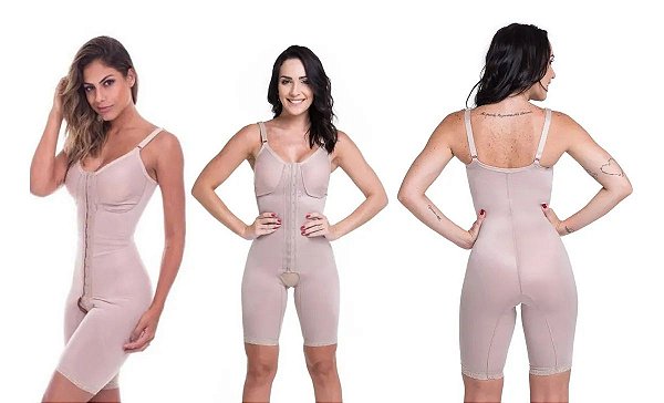 Cinta Pós Cirúrgica Colchetes Abdominoplastia Lipoaspiração Prótese de Silicone Biobela Alta Compressão Biobela 1601