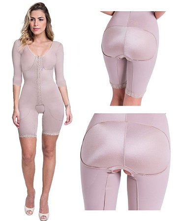 Macacão Cinta Pós Operatório Bioplastia Gluteoplastia Prótese Silicone Enxerto Seios No Bumbum Glúteos Abdominoplastia P