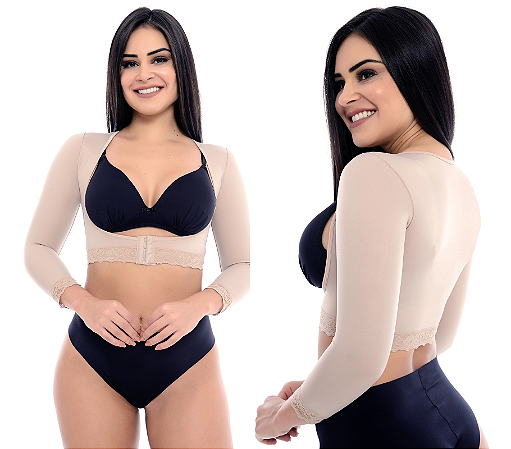 Cinta Pós Cirúrgica Lipoaspiração Antebraço Braquioplastia Queimadura Linfedema Lifting De Braço Antebraço Dermolipectomia Model Slim