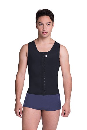 Colete Modelador Slim Masculino Pós Cirúrgico Regata com Fecho Abertura Frontal Biobela 1620 - Original