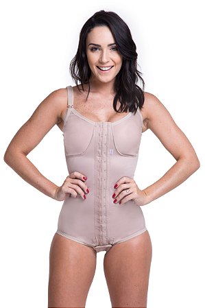 Cinta Body Modelador Pós Parto Com Fecho Frontal E Sutiã De Amamentação Cavado Abertura entre as Pernas Biobela 1662 - Original