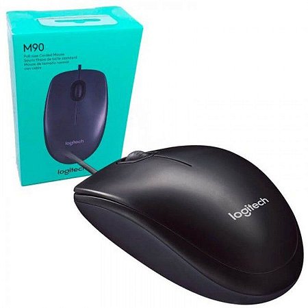 Mouse Logitech com fio preto - M90