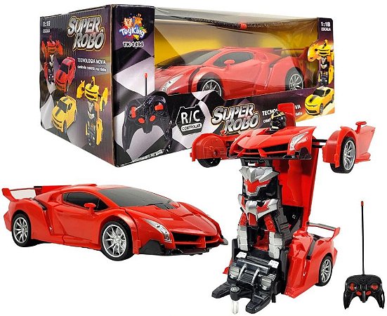 Carrinho Controle Remoto S/ Fio - Super Robô Vermelho