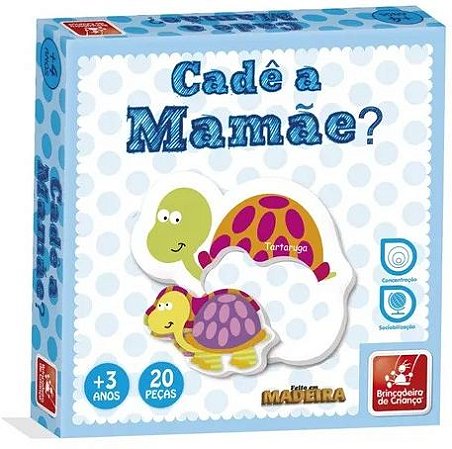Brinquedo Pedagógico em Madeira - Cadê a Mamãe? 20 Peças
