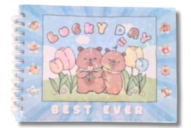 Livro estilo Bobbie Goods - LUCKY DAY + Canetas coloridas 24pcs