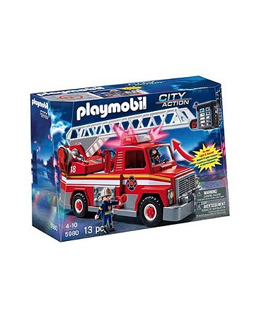 PlayMobil Caminhão de Bombeiro com escada