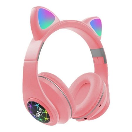 Fone Ouvido Headphone Orelha Gatinho Led Gamer Sem Fio