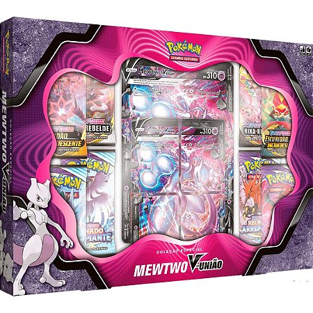 Box Coleção Especial Pokémon Estampas Ilustradas Mewtwo V-UNIÃO