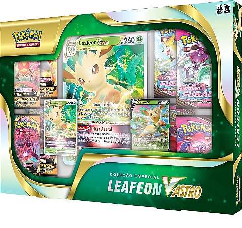 Box Coleção Especial Pokémon Estampas Ilustradas Leafeon VASTRO
