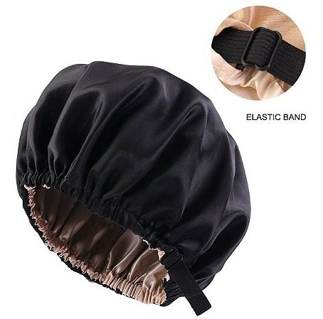 Touca Cetim Elástica Cabelo Anti Frizz E Quebra Para Dormir