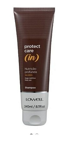 Lowell Protect Care In Shampoo Nutrição, Cabelo Ressecado, Limpeza, Maciez, Anti Frizz, Brilho, Restauração de Vitaminas