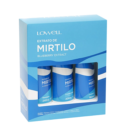 Lowell Mirtilo Shampoo Condicionador E Leave-in Hidratação