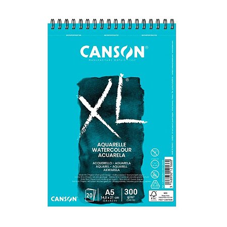 Bloco XL Aquarela CANSON Espiralado 20fls 300g/m² A5