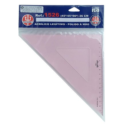 Esquadro acrílico com gravação TRIDENT 45° 26cm ref. 1526
