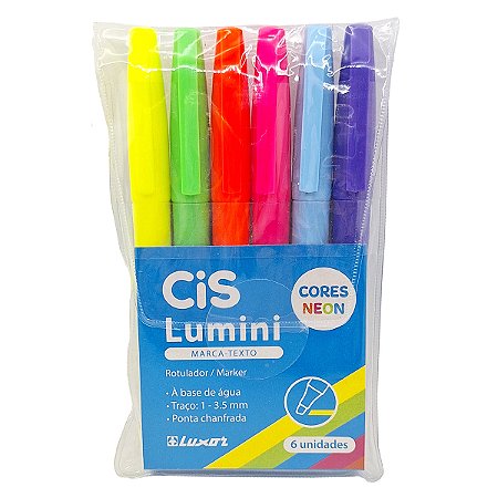 Estojo 06 Marca-textos CIS Lumini Neon