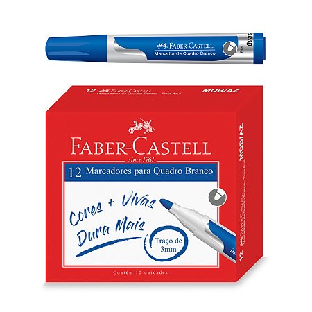 Caixa 12 Marcadores para Quadro Branco FABER-CASTELL Cores Básicas