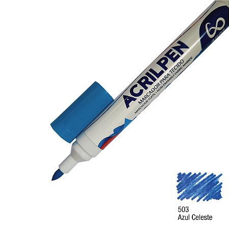 Marcador para Tecido Acrilpen ACRILEX Avulso Ref. 503 Azul Celeste