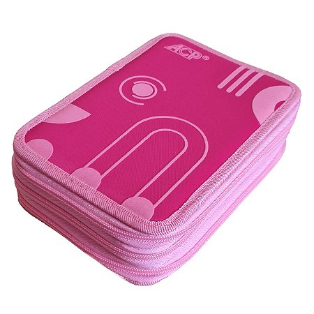 Estojo Escolar 6 Divisões ACP capacidade para 41 Lápis