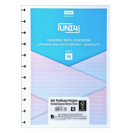 Refil Caderno de Discos Universitário FORONI Discbook 60fls 90g Gradiente