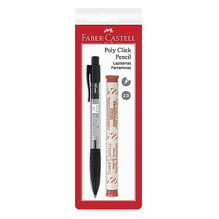 Lapiseira 2.0mm Poly Click Pencil FABER-CASTELL c/ Grafite Encartelado