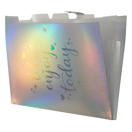 Pasta Sanfonada A4 c/ 5 Divisões Holográfico POLIBRAS