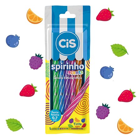 Spirinho Scents 05 Canetas Esferográficas CIS com cheirinho