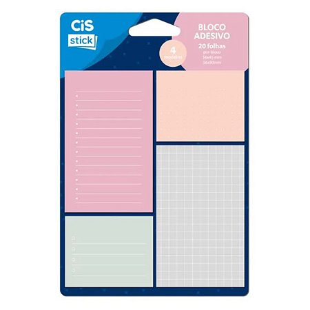 Kit 04 Blocos Adesivos Checklist CIS Stick p/ Listas 20fls ST0202