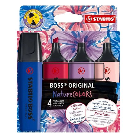 Boss Nature Wildflower STABILO Marca-textos 4 cores florais