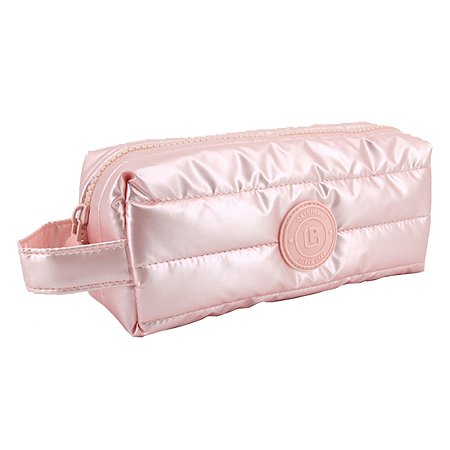 Estojo Puffer M POLIBRAS com Zíper Perolado Rosa
