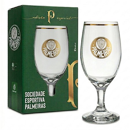 Taça Vidro Windsor Palmeiras BRASFOOT Série Ouro 330ml