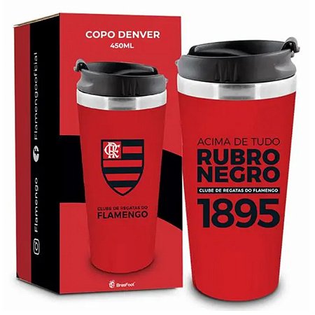Copo Térmico Denver BRASFOOT Flamengo 450ml com tampa