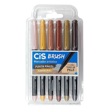 Brush Pen CIS estojo com 6 marcadores - Tons de Pele