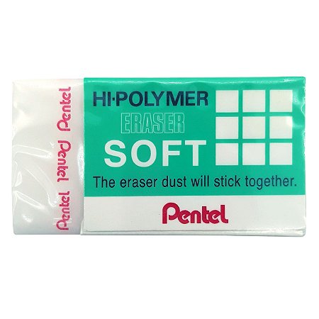 Borracha Técnica PENTEL Hi-Polymer Soft Branca Grande - À MÃO