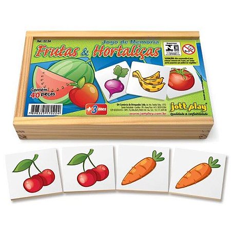 Jogo De Memória Frutas & Hortaliças Jott Play