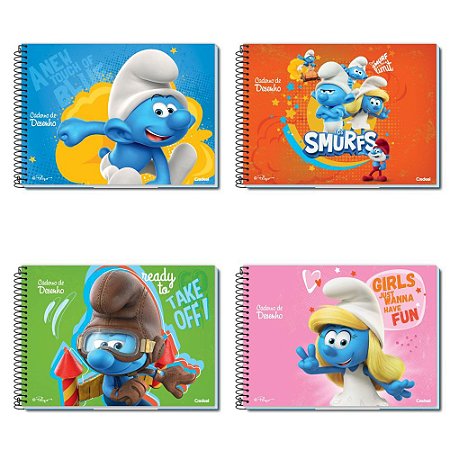 Caderno Desenho Smurfs 60fls Credeal Sortido