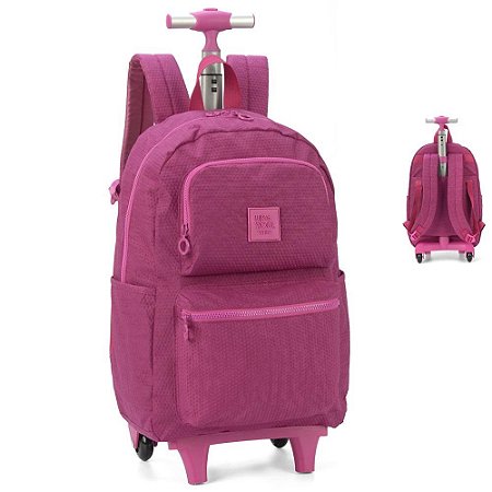 Mochila Com Rodinhas Pink Up4you