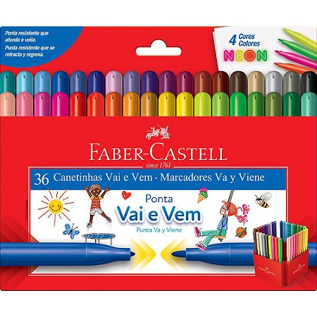 Canetinhas Ponta Vai E Vem 36 Cores Faber-castell