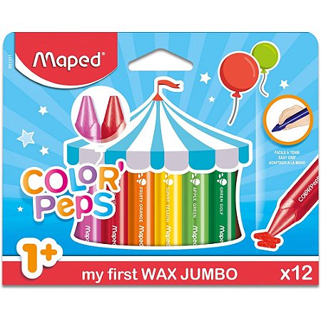 Giz De Cera Color Peps Jumbo 12 Cores Maped