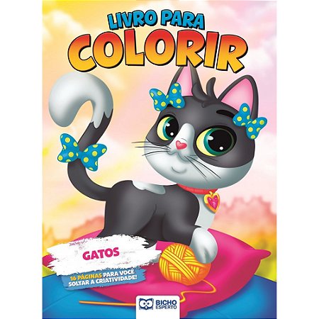 Gato e Peixe - Desenhos para Colorir - Brinquedos de Papel