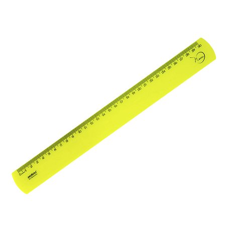 Régua 30cm Amarela Neon Waleu