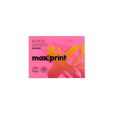 Bloco Adesivo Rosa Neon 76x102mm 100 Fls Maxprint