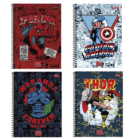 Caderno 10 Matérias Marvel Comics Foroni Sortido