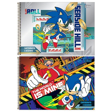 Caderno de Desenho Sonic 80 folhas sortido - Klipcolors