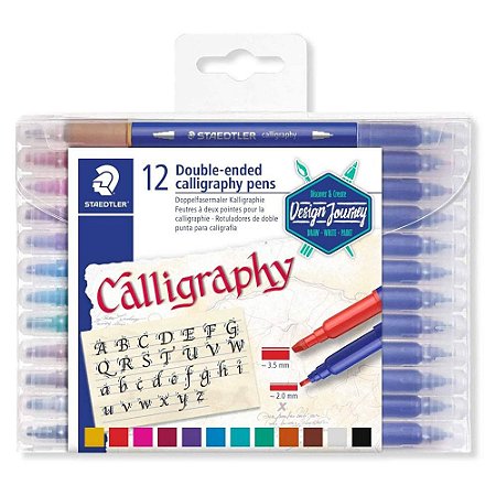 Caneta Hidrográfica Caligrafia 12 Cores Staedtler