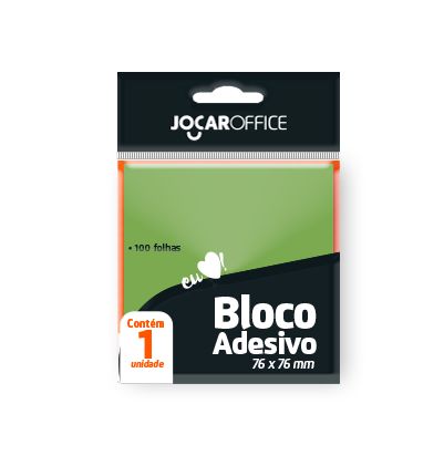 Bloco Adesivo P/ Recado 76x76mm Verde Jocar