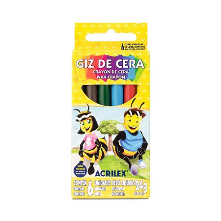 Giz De Cera 24g 06 Cores Acrilex