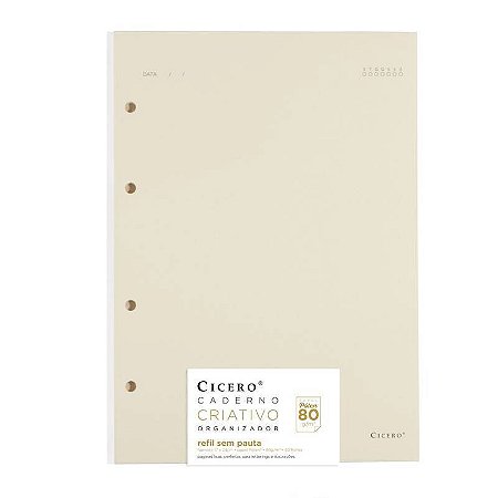 Refil Caderno Criativo Sem Pauta 80g Cicero